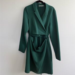 Abercrombie & Fitch Emerald Green Long Sleeve Wrap Dress